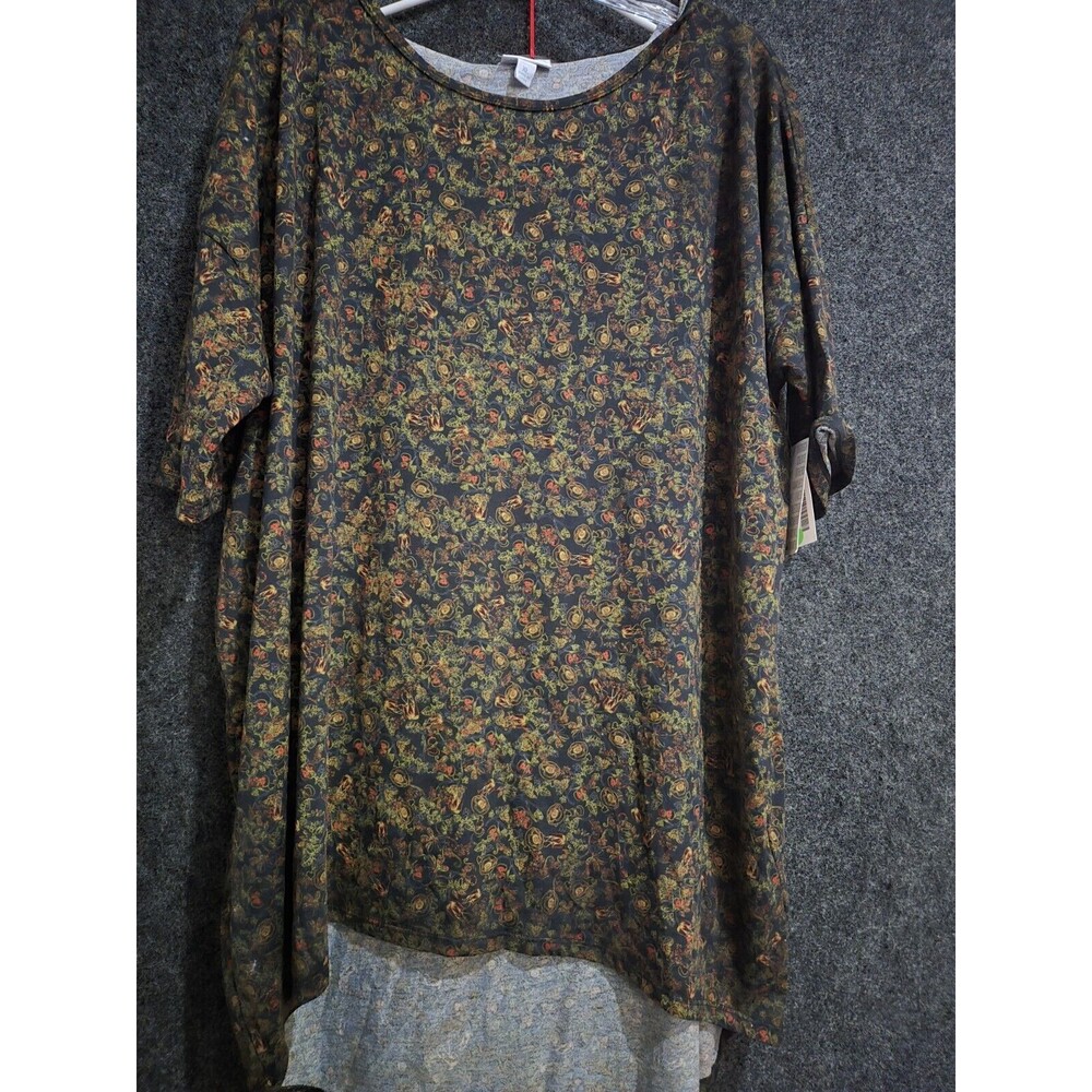 LulaRoe Black Floral Flower Perfect Tee Shirt Top Simply Comfortable Xl
